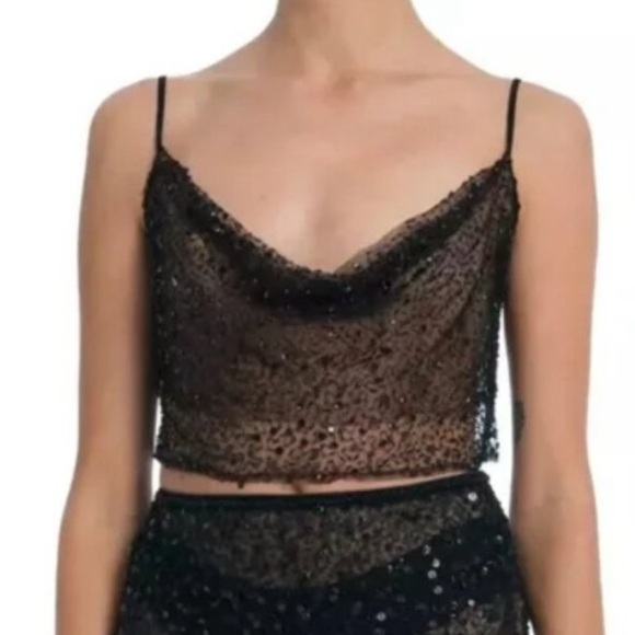 Dyspnea Cami top in black sequin - Picture 1 of 3